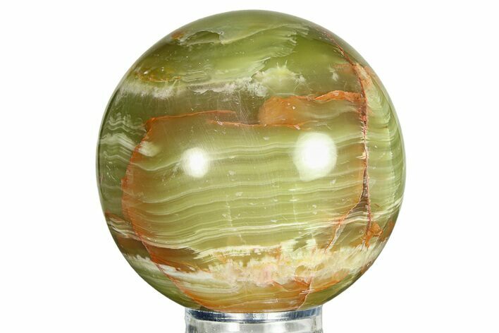 Polished Green Banded Calcite Sphere - Pakistan #301452